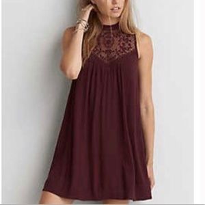 American eagle lace neckline dress